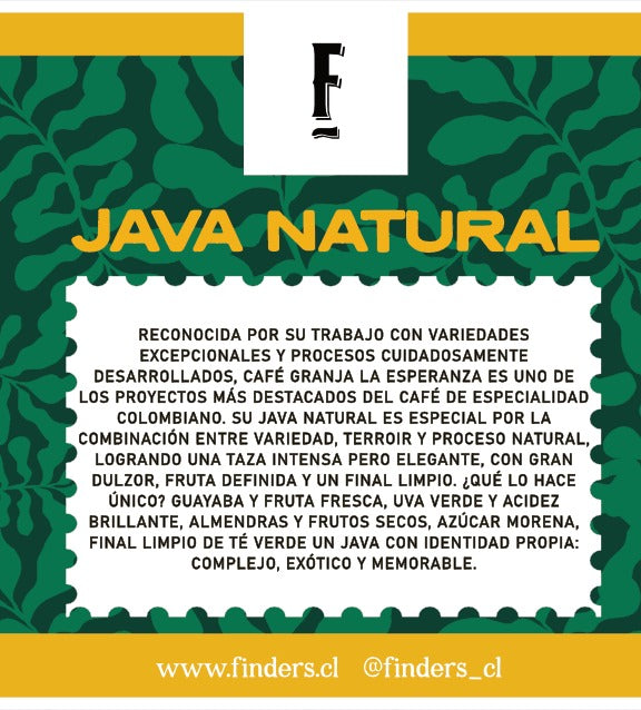 Café - Colombia - JAVA - NATURAL - Microlote - Finca - Granja La Esperanza