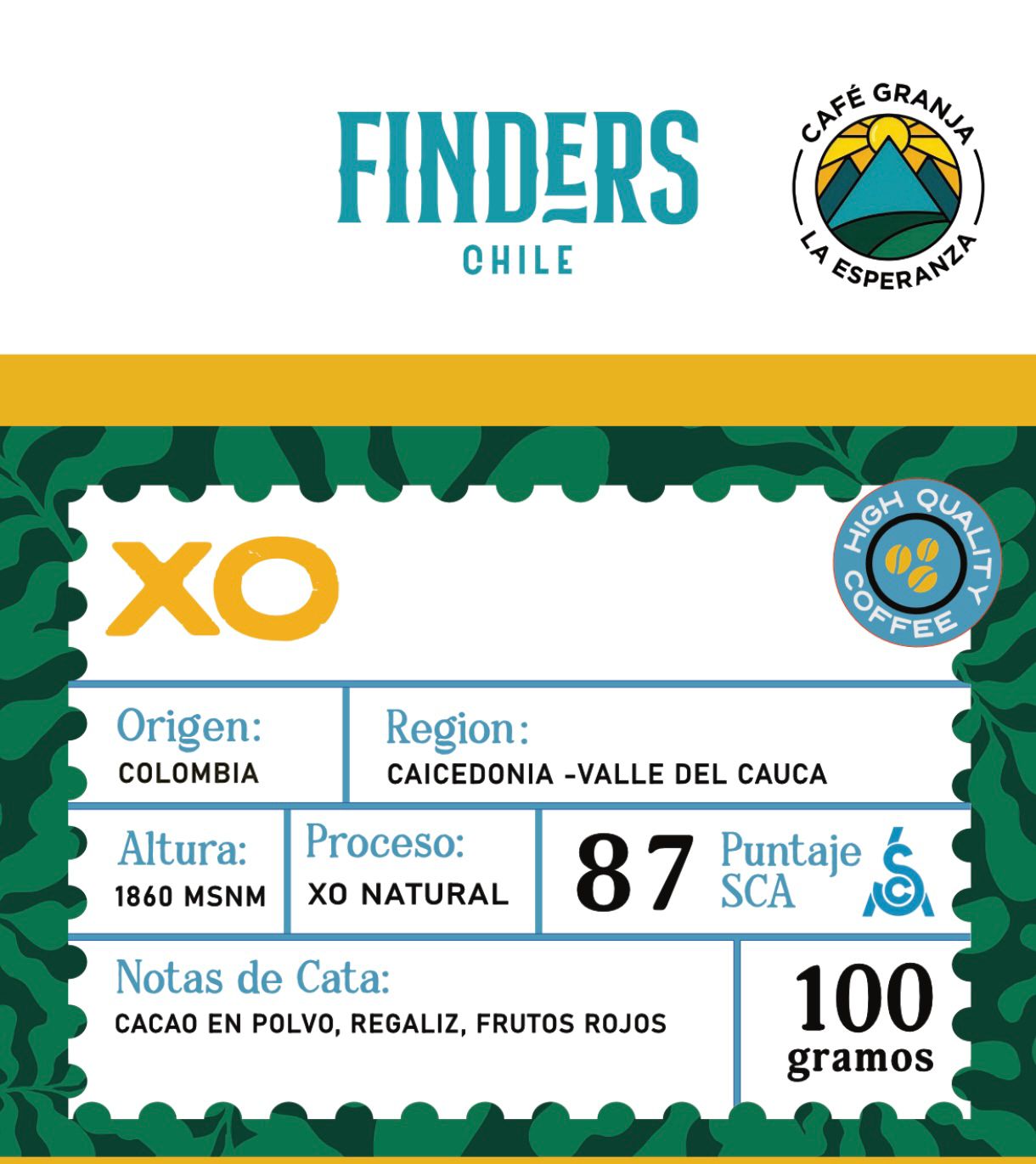 Colombia -  Café - XO - Natural- Microlote - Finca - Granja La Esperanza