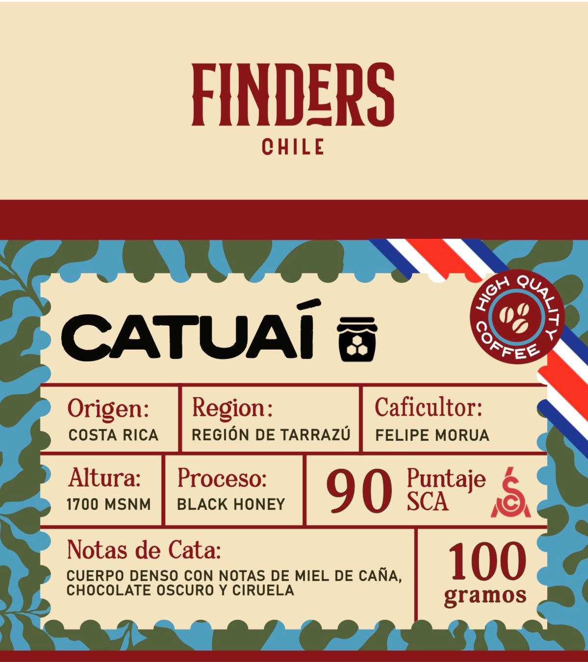 Edicion Limitada - 100 Gramos - Costa Rica - Microlote - Catuai- Black Honey - Finca La Perla