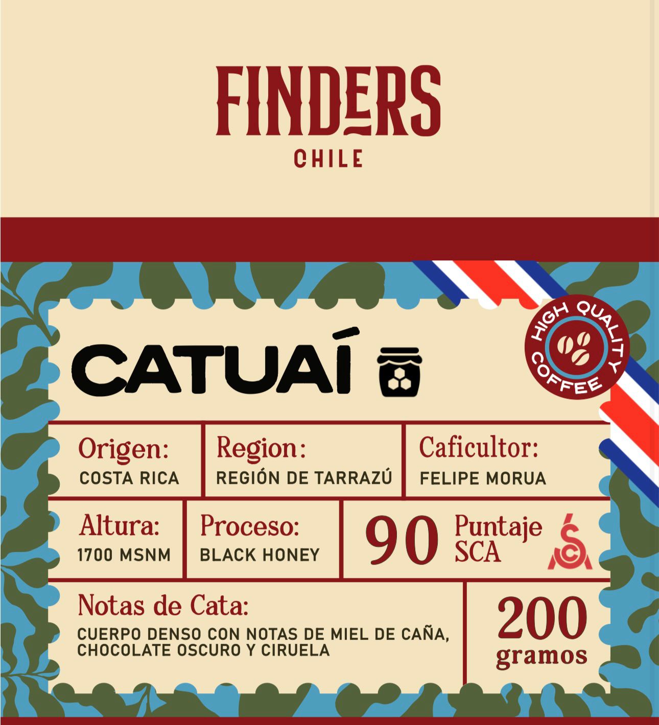 Edicion Limitada - 200 Gramos - Costa Rica - Microlote - Catuai- Black Honey - Finca La Perla